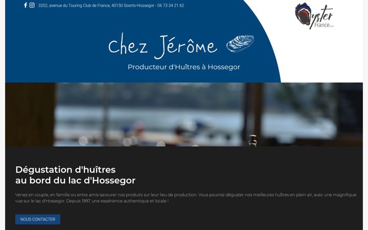 Ekrānuzņēmums no chezjeromehossegor.fr