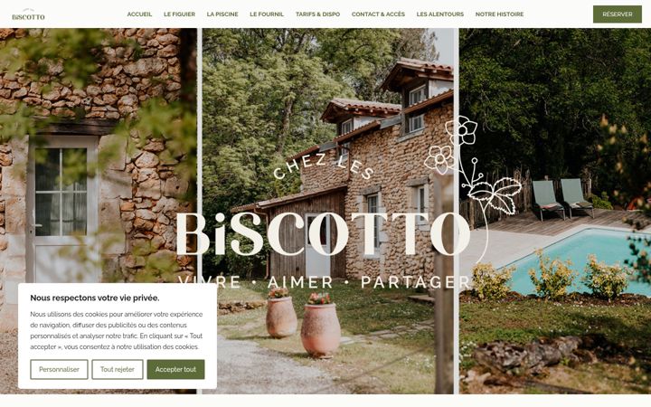 Captura de ecrã de chezlesbiscotto.fr