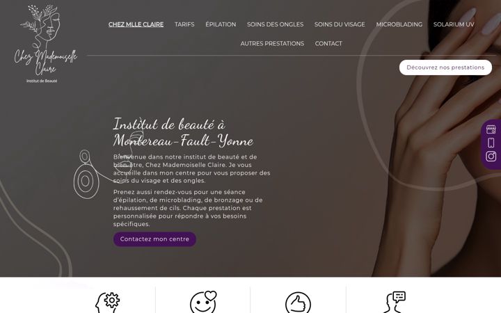 Captura de ecrã de chezmademoiselleclaire-institutdebeaute.fr