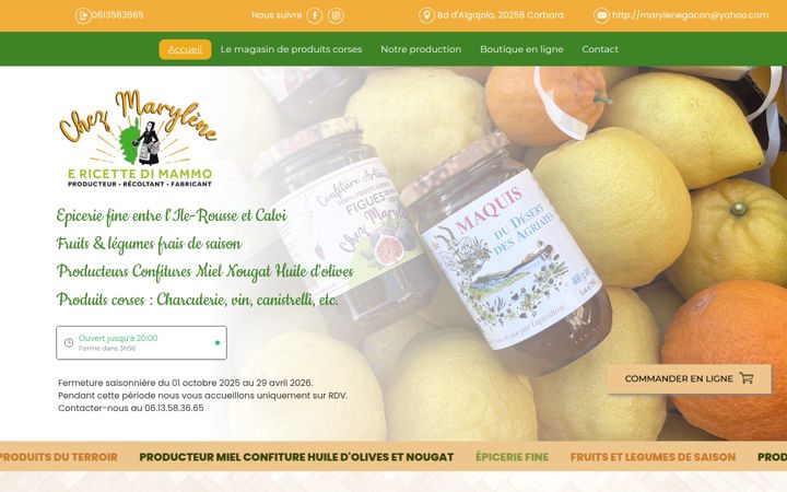 Screenshot of chezmarylene.com