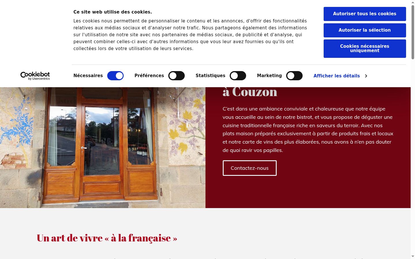 Screenshot of the consent banner shown before any interaction
