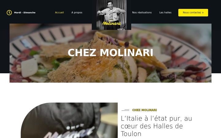 Captura de pantalla de chezmolinari.fr