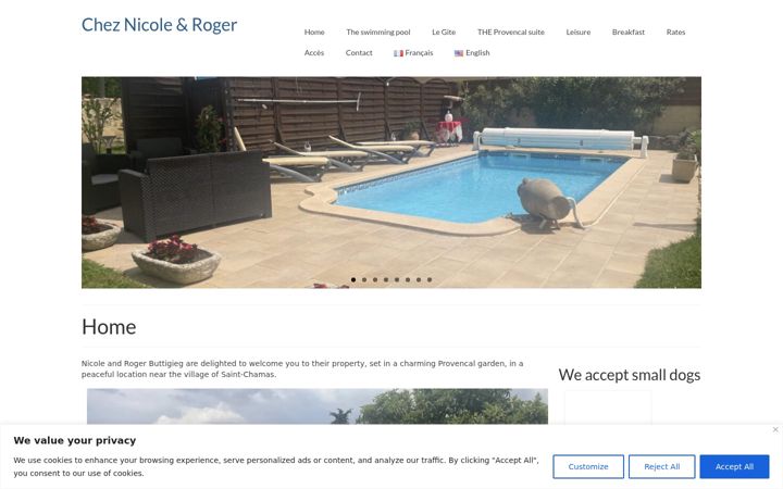Screenshot of cheznicoleroger.com