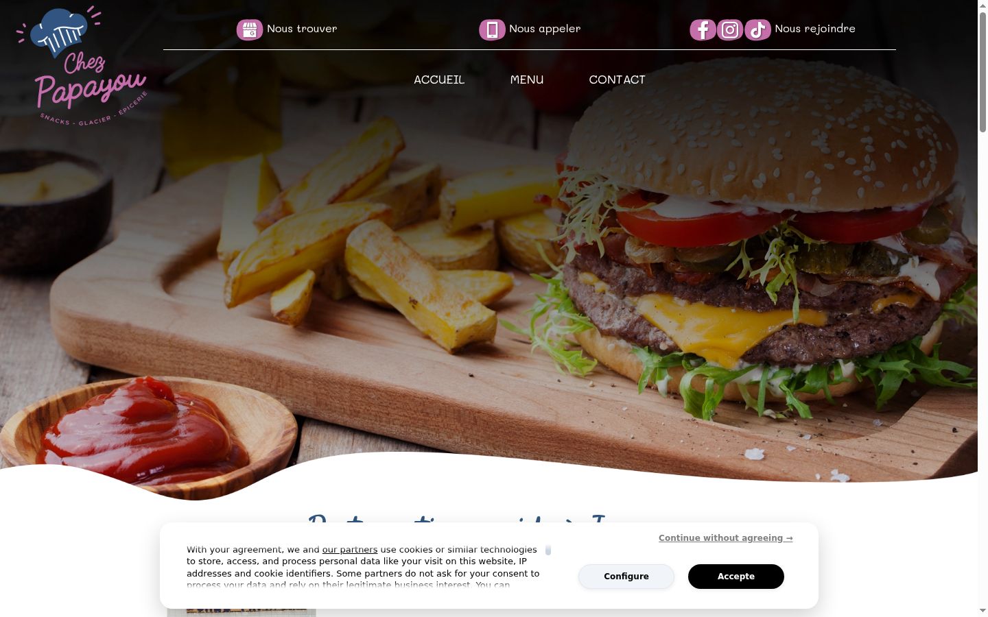 Screenshot of the consent banner shown before any interaction