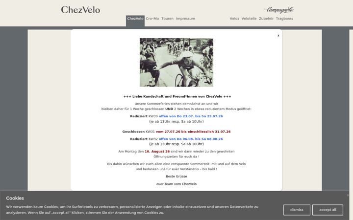 Screenshot of chezvelo.com
