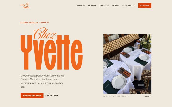 Ekraanipilt saidist chezyvettebistrot.fr