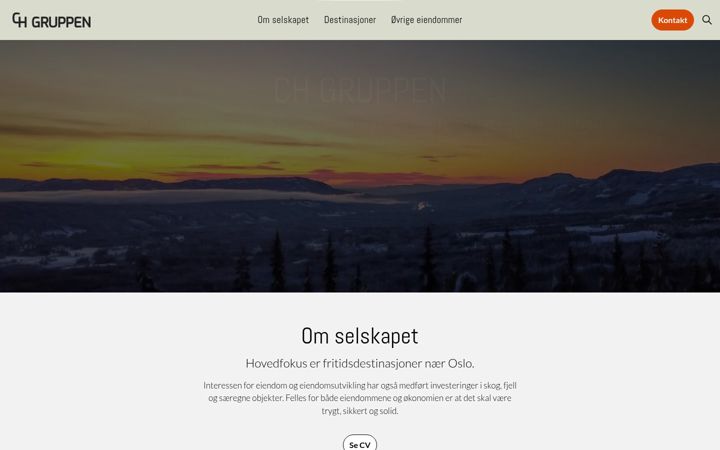 Posnetek zaslona chgruppen.no