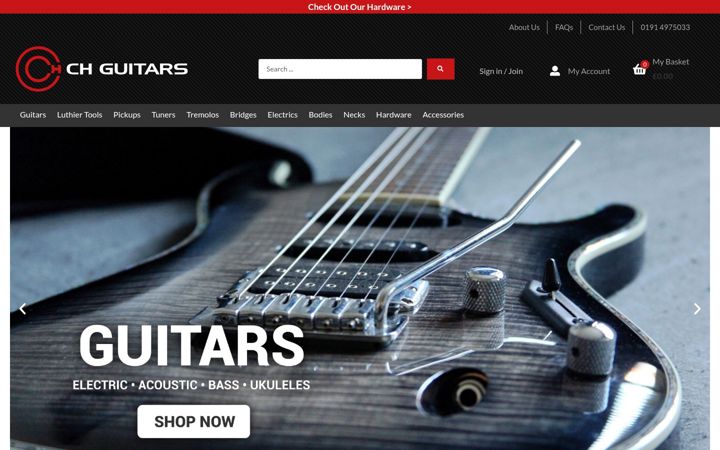 Screenshot του chguitars.co.uk