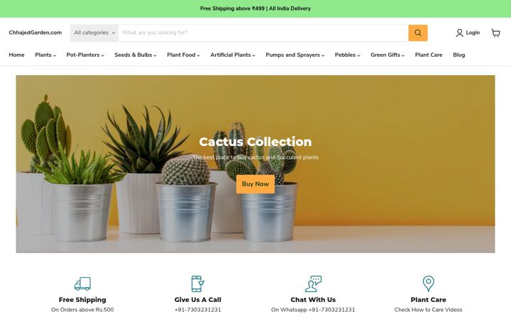 Screenshot of chhajedgarden.com