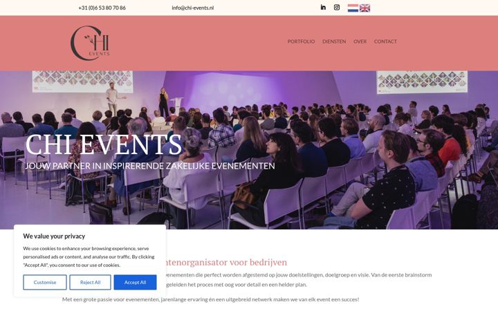 Posnetek zaslona chi-events.nl