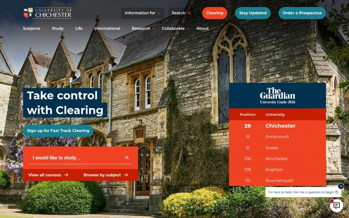 Screenshot of chi.ac.uk