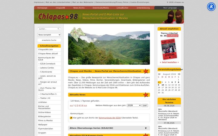 Snímek obrazovky chiapas.eu