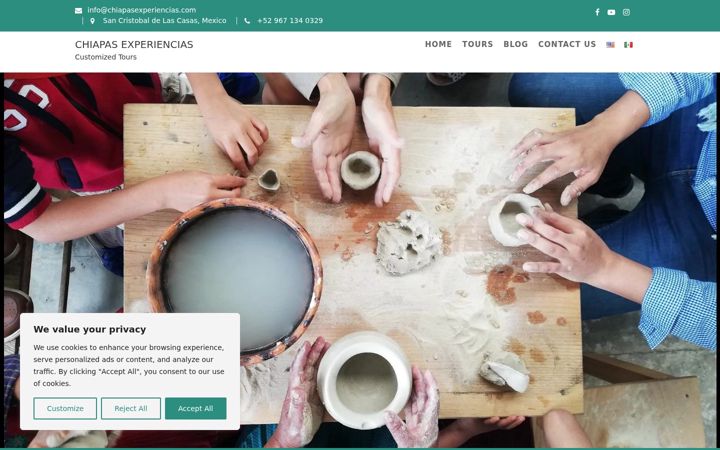 Screenshot of chiapasexperiencias.com