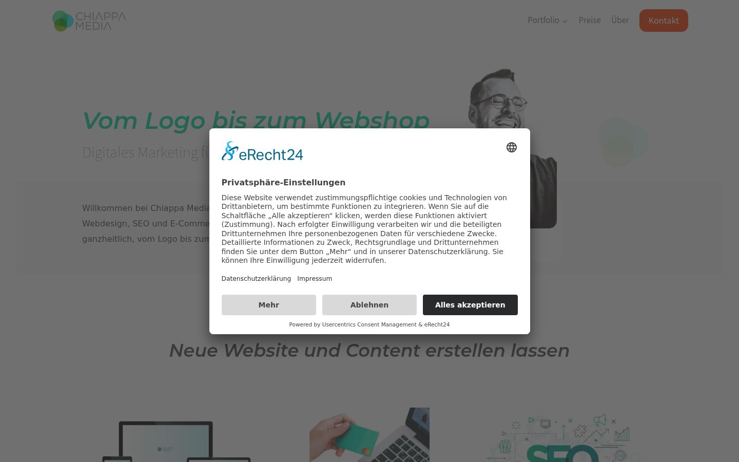 Screenshot of the consent banner shown before any interaction