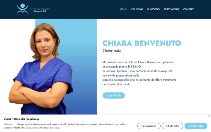 Screenshot of chiarabenvenuto.it