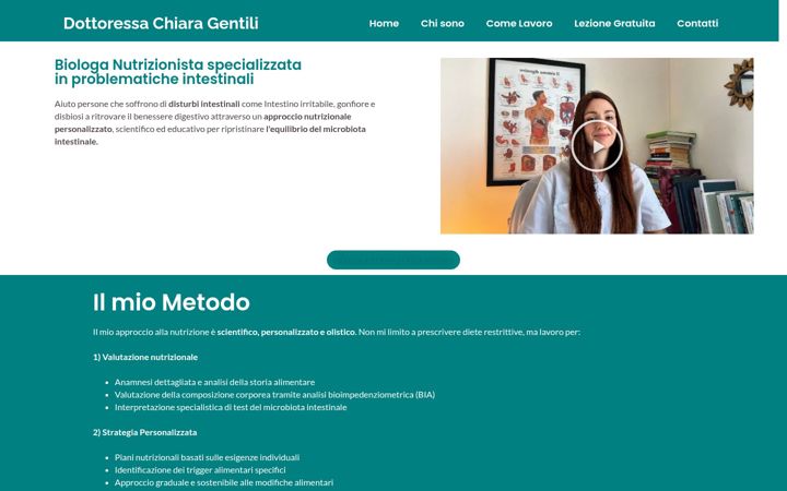 Screenshot of chiaragentilinutrizionista.it