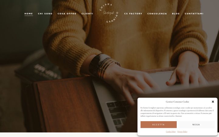 Screenshot of chiarasannino.com
