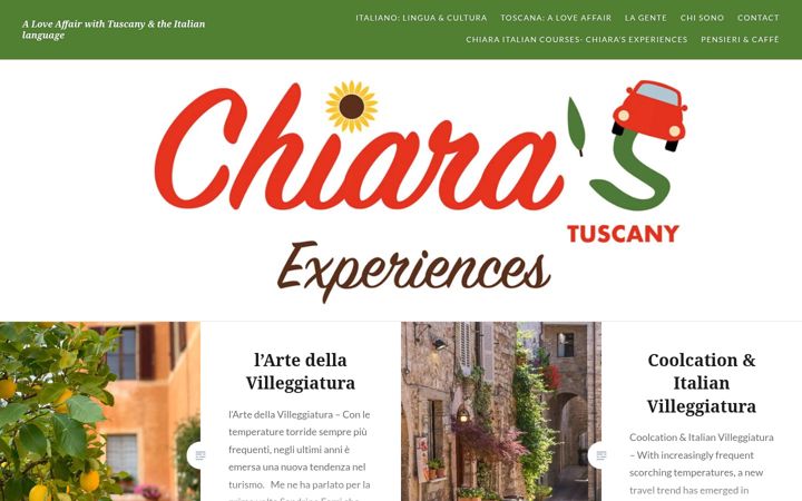 Screenshot of chiarastuscany.com