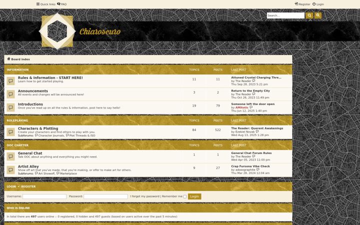 Screenshot of chiaroscuro-rpg.com