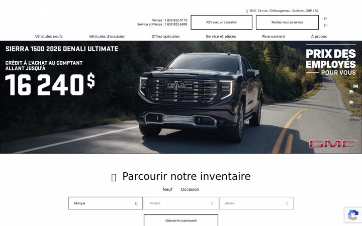 Screenshot of chibougamauauto.com