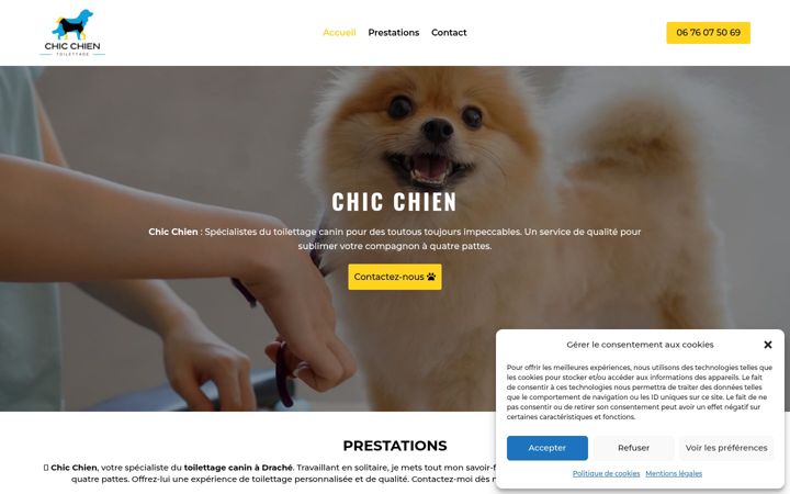Ekraanipilt saidist chic-chien37.fr