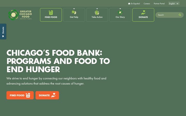Snímek obrazovky chicagosfoodbank.org