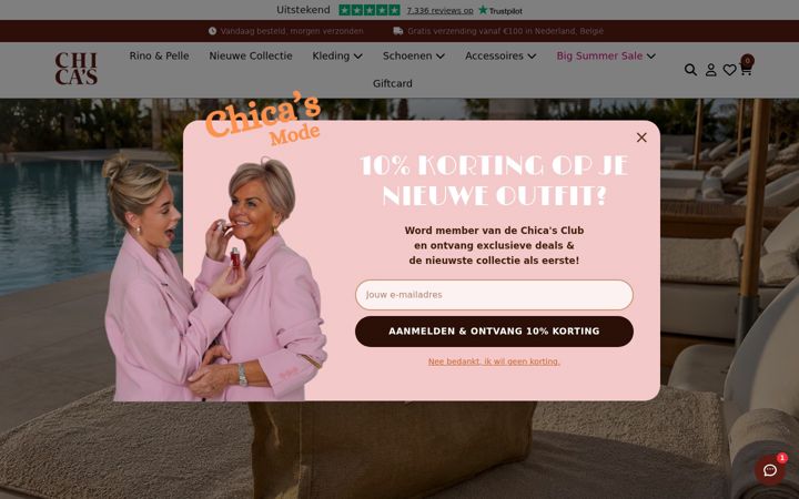 Posnetek zaslona chicasmode.nl