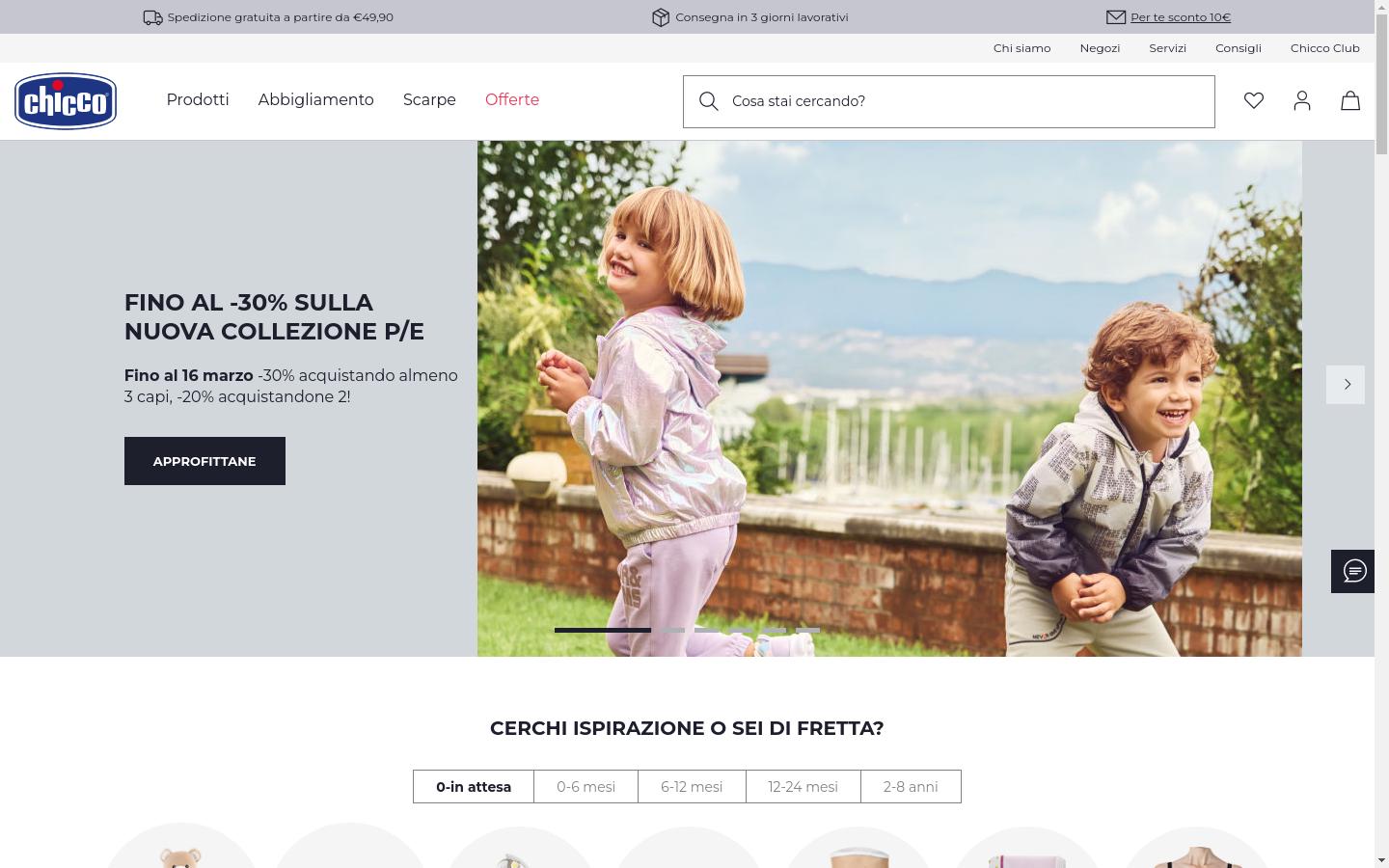 Screenshot of chicco.it
