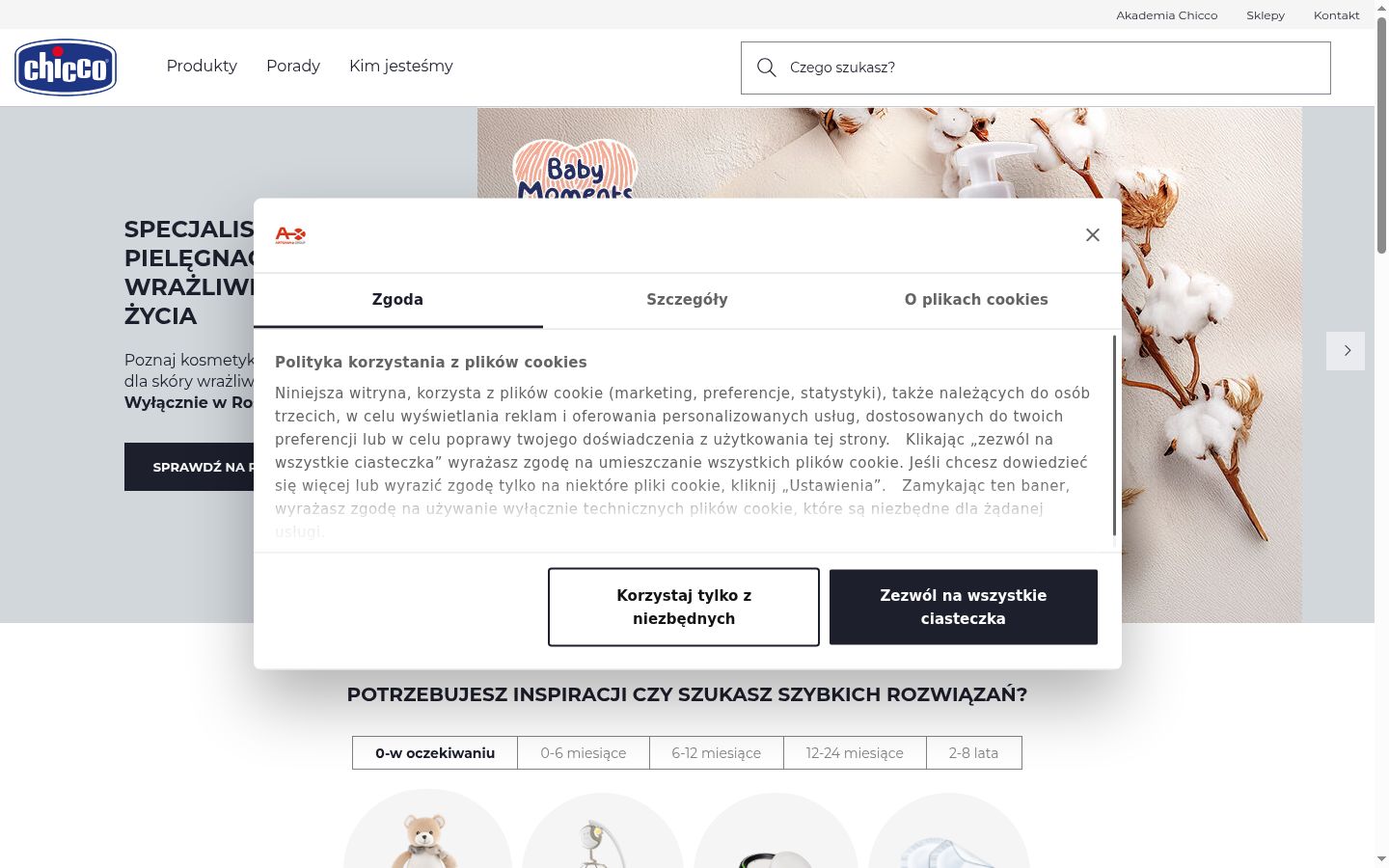 Screenshot of the consent banner shown before any interaction