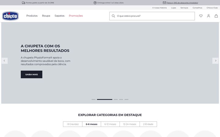 Screenshot ta' chicco.pt