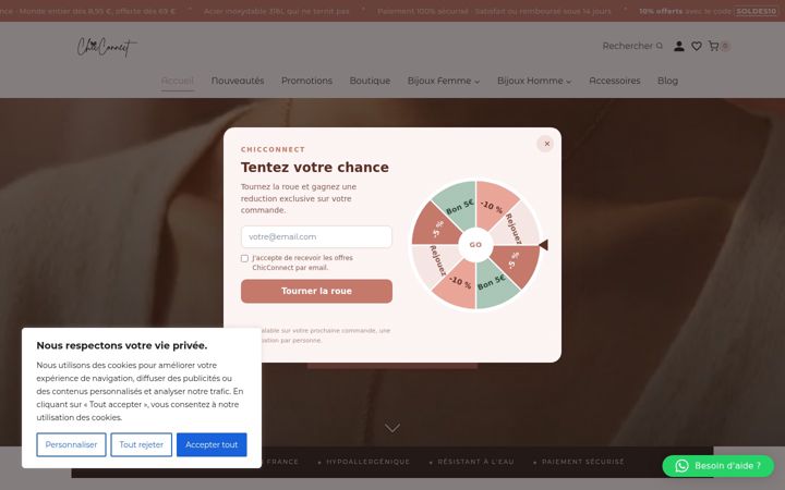 Zrzut ekranu chicconnect.fr