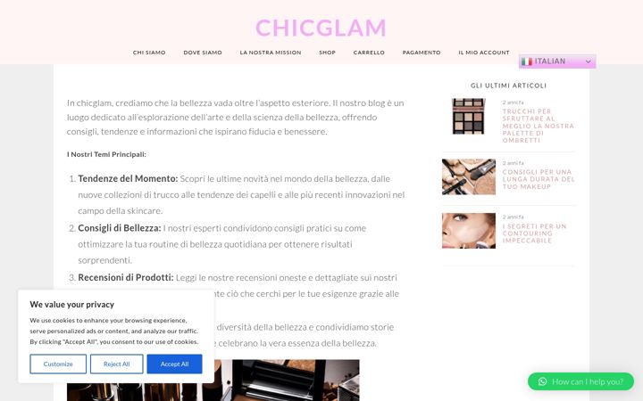 Snímek obrazovky chicglam.altervista.org