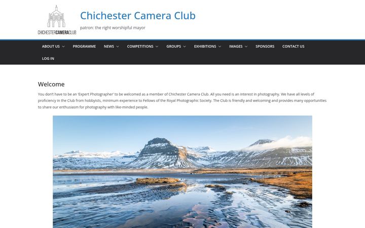 Screenshot του chichestercameraclub.org.uk