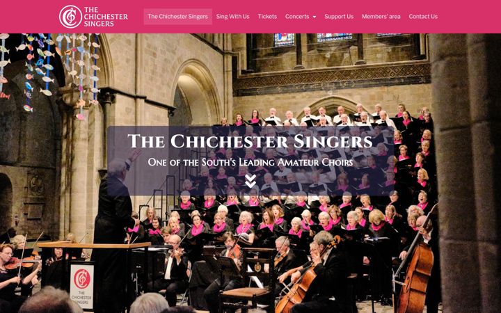 Skjámynd af chichestersingers.co.uk