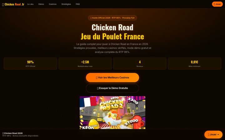 Screenshot von chicken-road.fr