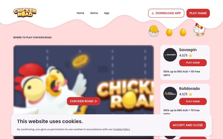 Screenshot of chicken-roadaustralia.com