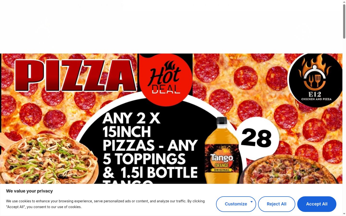 Screenshot del banner di consenso mostrato prima di qualsiasi interazione