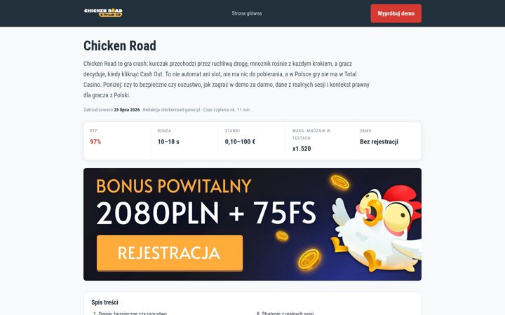 Skjermbilde av chickenroad-game.pl