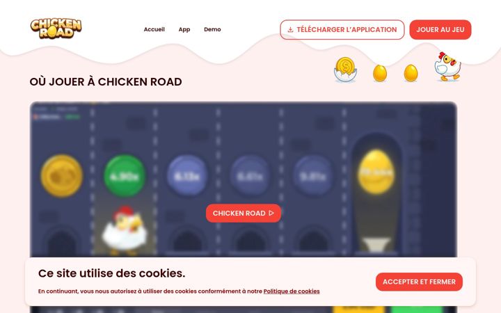 Screenshot of chickenroads.com.ci