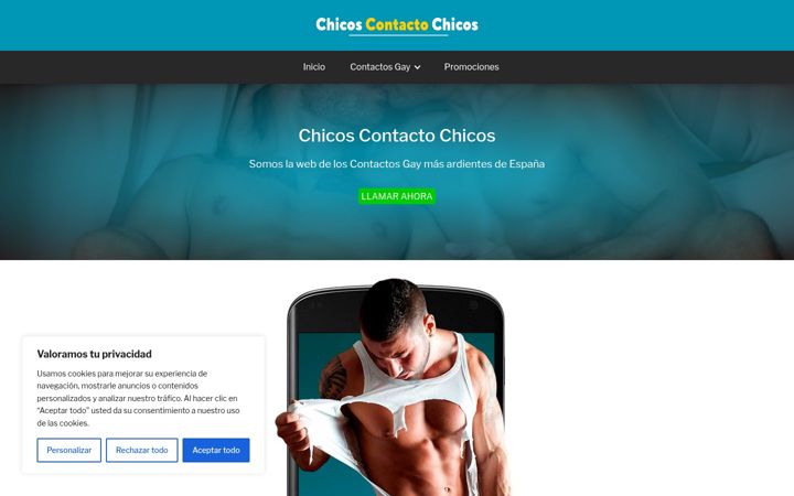 Snímek obrazovky chicoscontactochicos.eu