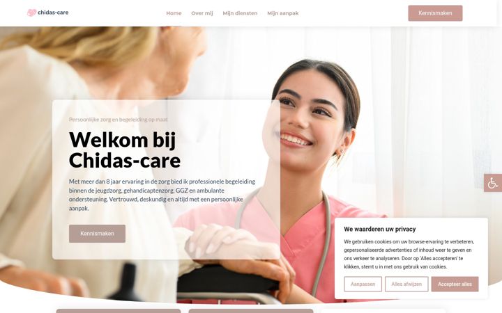 Posnetek zaslona chidas-care.nl