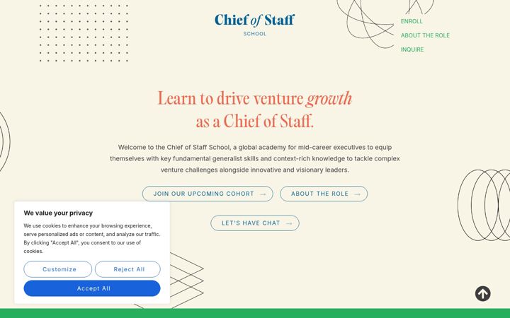 Screenshot of chiefofstaff.school