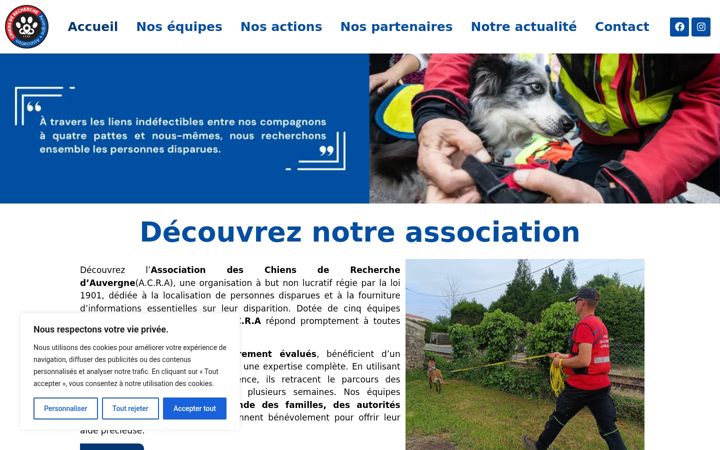 Screenshot του chiensderechercheauvergne.fr