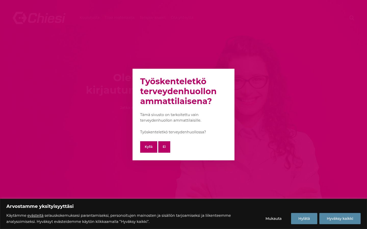 Screenshot del banner di consenso mostrato prima di qualsiasi interazione