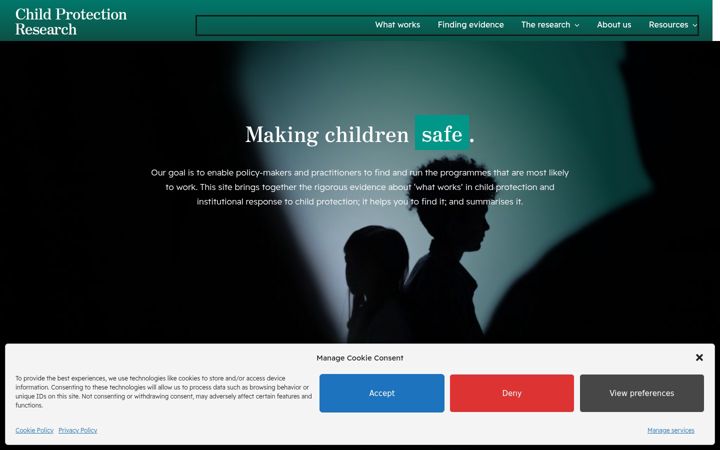 Snímek obrazovky child-protection-research.org