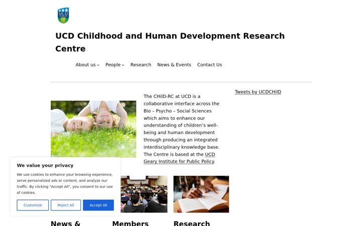 Ekrano kopija child.ucd.ie