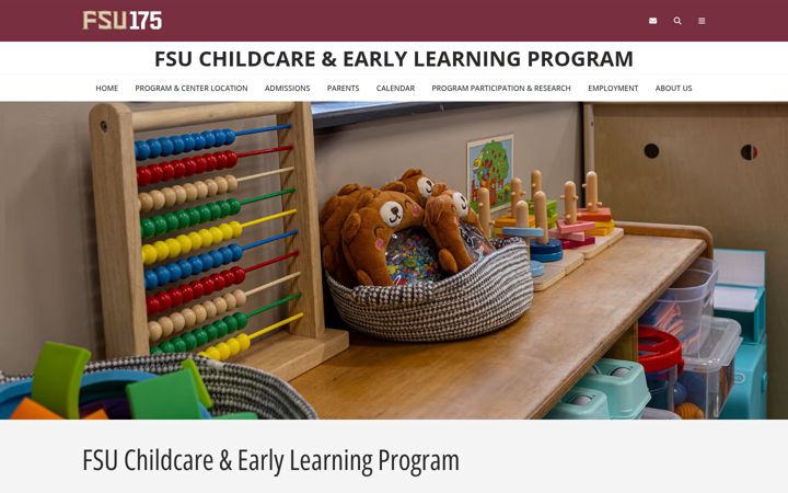 Screenshot von childcare.fsu.edu