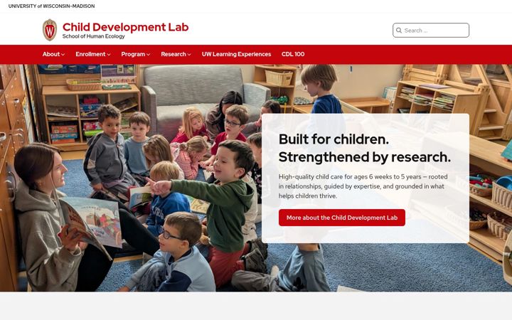 Screenshot von childdevelopmentlab.wisc.edu