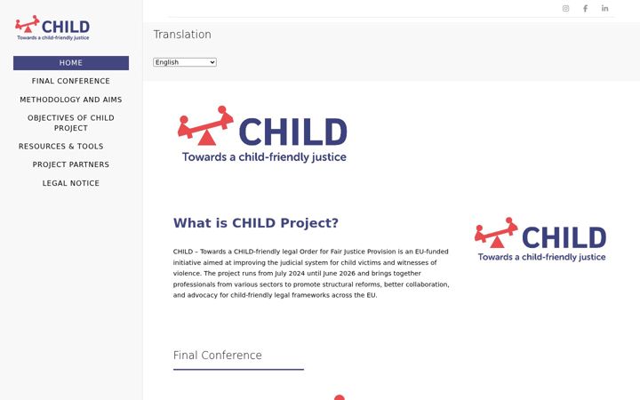 Snímek obrazovky childfriendlyjustice.eu