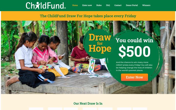 Snímek obrazovky childfunddrawforhope.org
